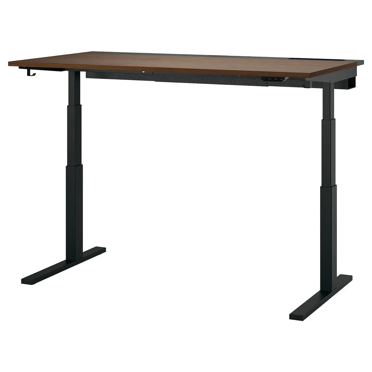IKEA MITTZON Desk sit/stand, electric walnut veneer/black, 160x80 cm