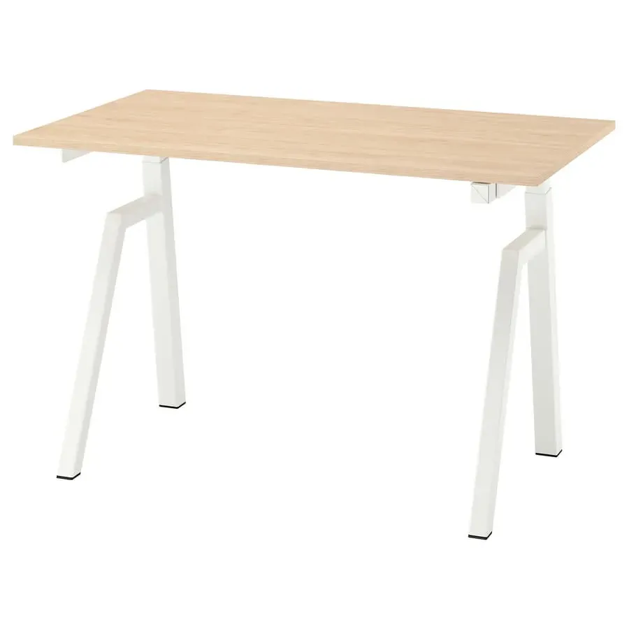 IKEA TROTTEN Desk sit/stand, electric ash effect/white, 120x70 cm