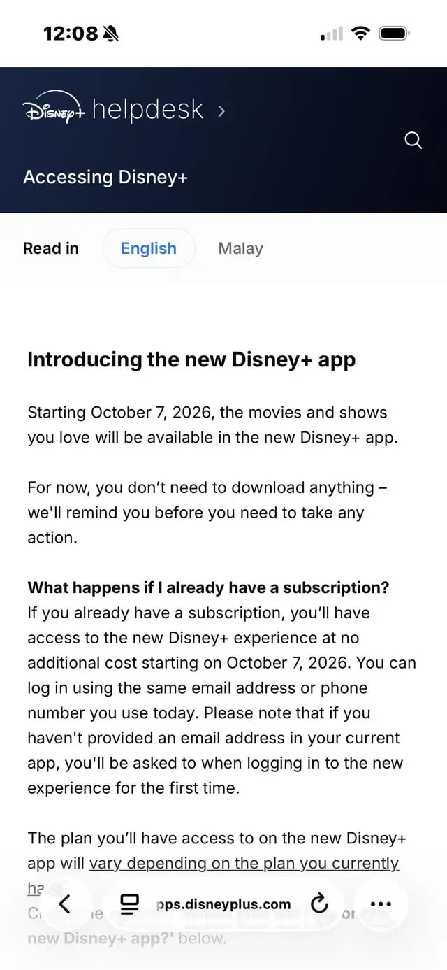 Disney+ Malaysia Launches New App on 7 October 2026