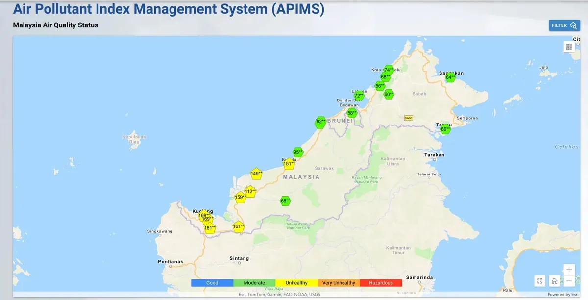 Sarawak haze persists as Serian API hits 191